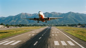Runway with Mountains
