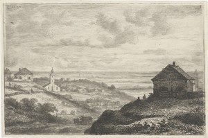Russisch landschap met kerk