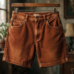 Rust Corduroy Shorts