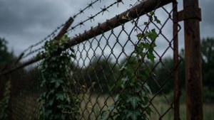 Rusted Chain Link Ivy