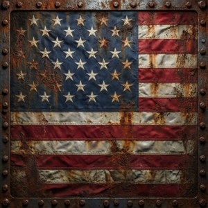 Rusted Metal Flag