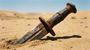 Rusted Talwar in Desert