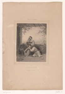 Rustende visser met vrouw en kind