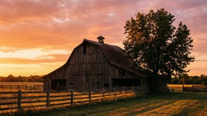 Rustic Barn Sunset