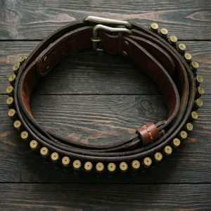 Rustic Bullet Belt Flat Lay