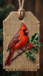 Rustic Cardinal Tag