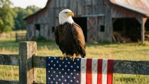 Rustic Flag Eagle