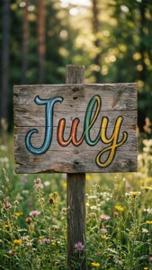Rustic July Sign