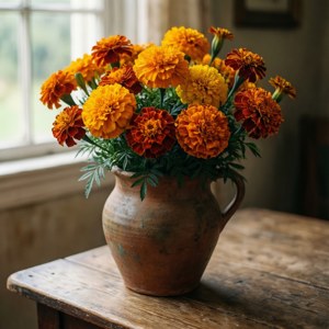 Rustic Marigold Vase