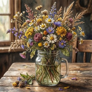 Rustic Mason Jar Bouquet