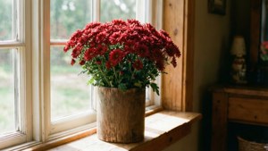 Rustic Red Chrysanthemums