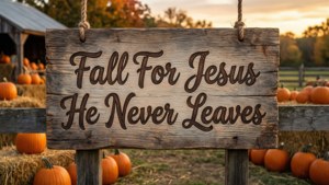 Rustic Sign Fall For Jesus