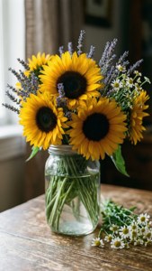 Rustic Sunflower Vase