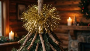 Rustic Tinsel Topper