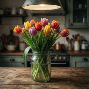 Rustic Tulip Jar