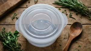 Rustic Tupperware Close-up