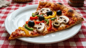 Rustic Veggie Pizza Slice
