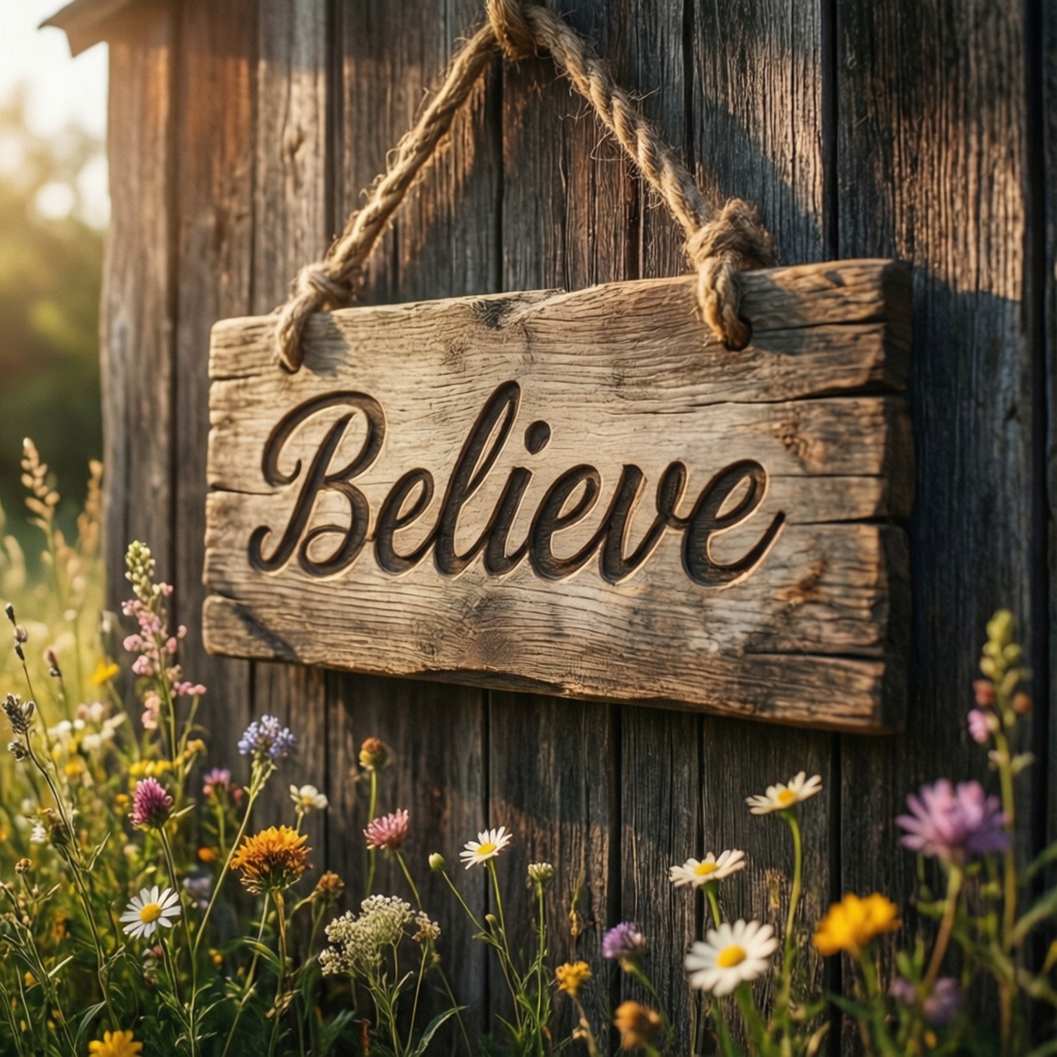 Rustic Wooden Believe by Wallpapers.art Studio