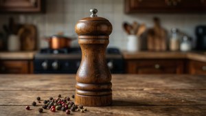 Rustic Wooden Pepper Shaker