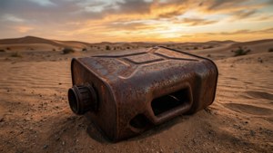 Rusty Can in Desert