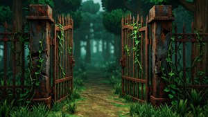 Rusty Gate Overgrown