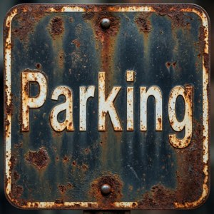 Rusty Parking Sign Macro