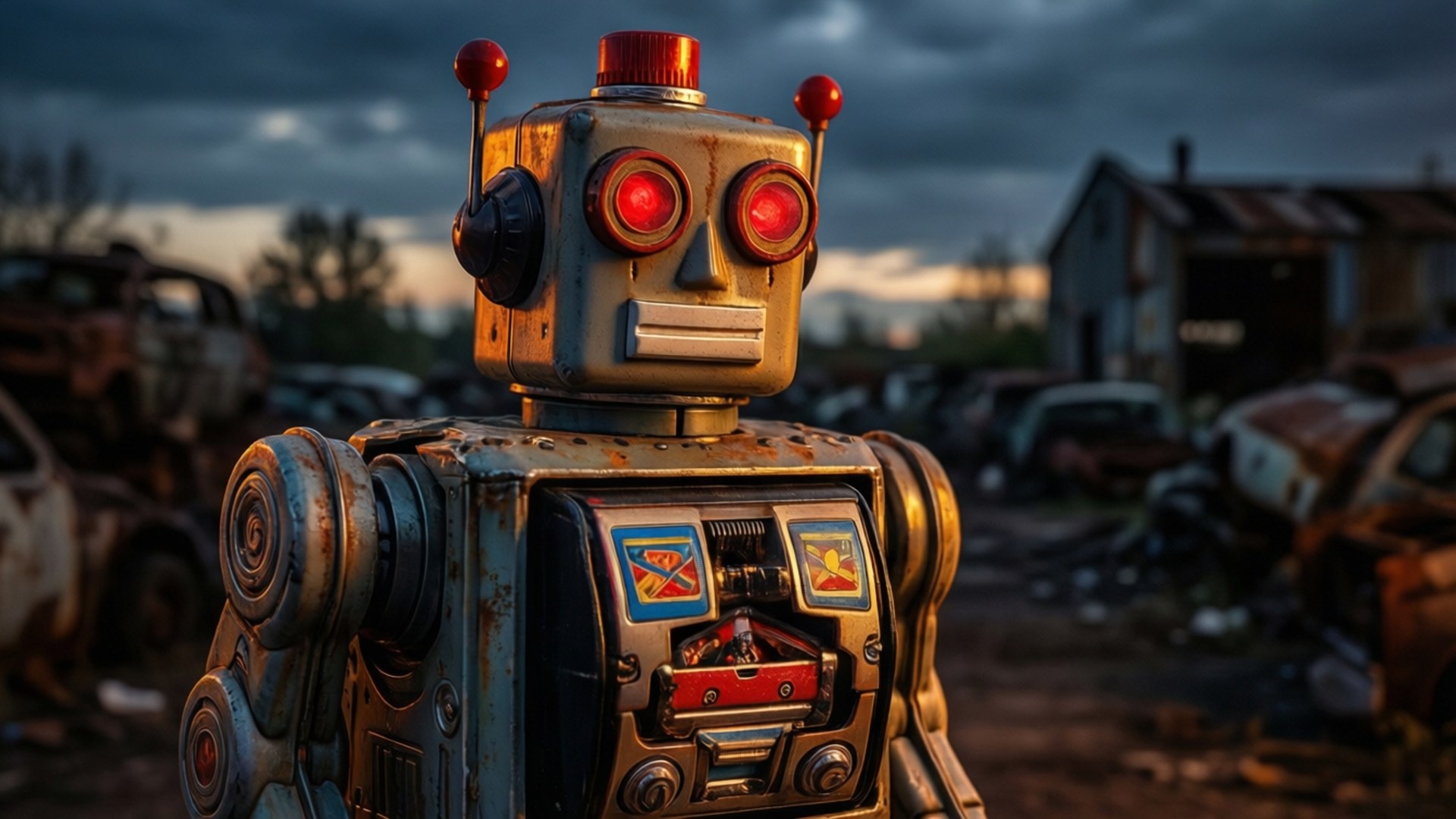 Rusty Vintage Robot by Wallpapers.art Studio