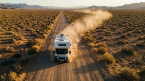 RV on the Desert Road