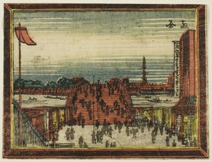 Ryogoku Bridge, from the series Dutch-style Pictures: Eight Views of Edo (Oranda gakyo Edo hakkei)