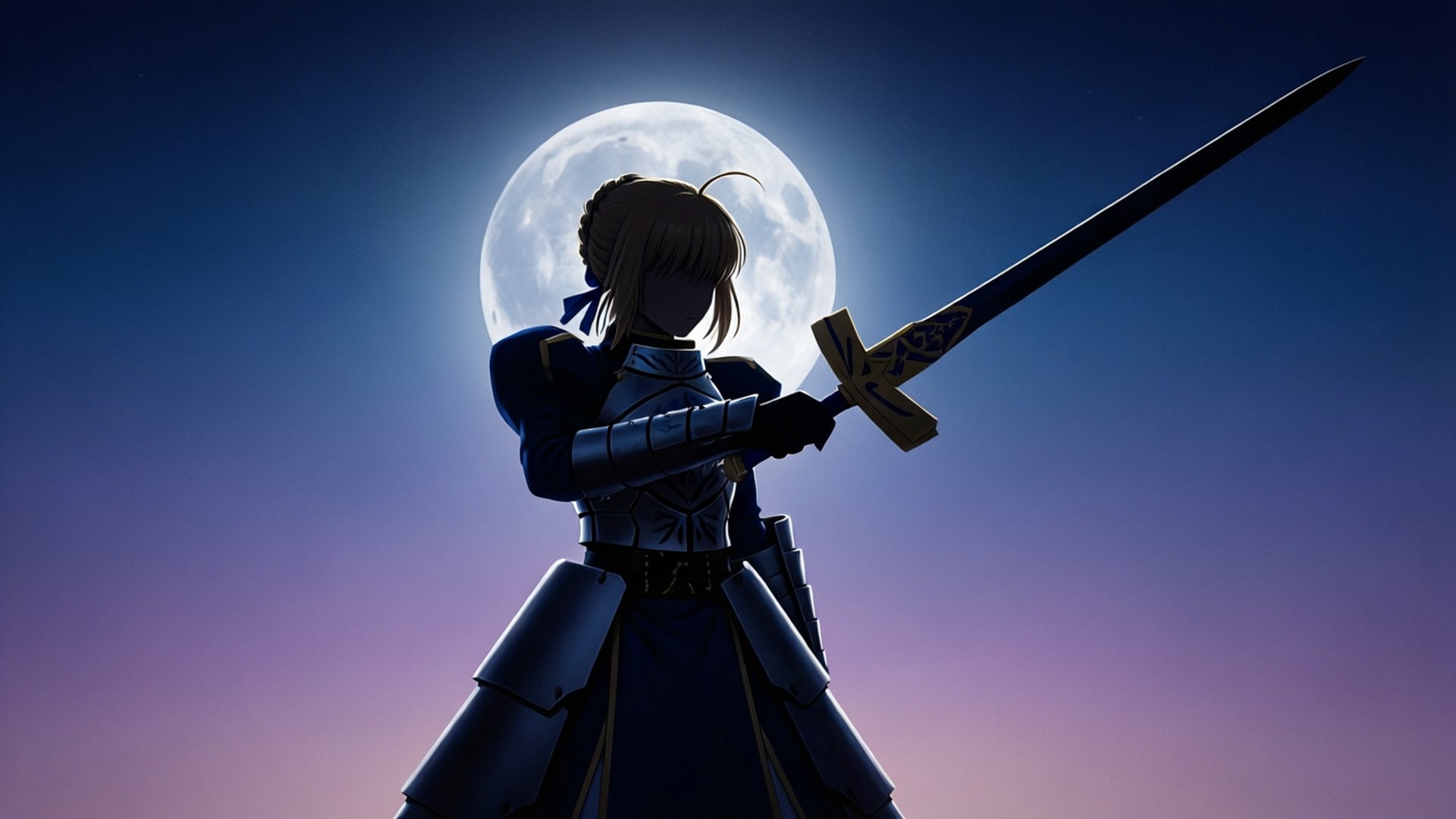 Saber Moon Silhouette by Wallpapers.art Studio