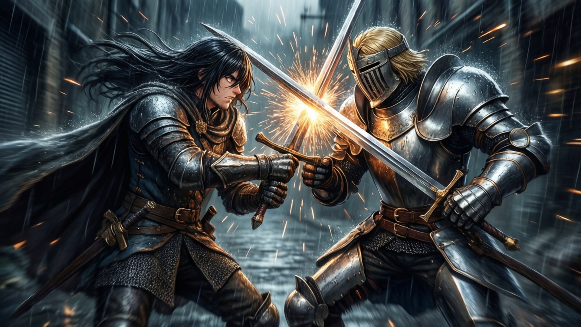 Saber vs Lancer by Wallpapers.art Studio