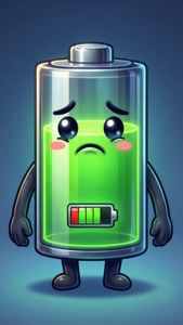 Sad Battery Mascot