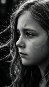 Sad Girl Profile Wind