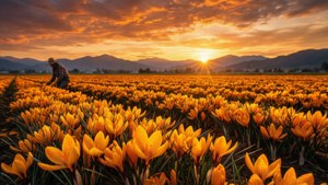 Saffron Harvest Sunset