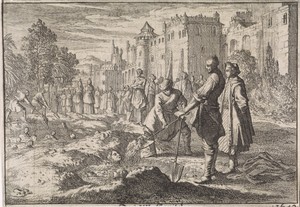 Safi, de Shah van Perzië, begraaft veertig van zijn haremvrouwen levend in zijn paleistuin als straf voor een complot tegen zijn leven, 1642