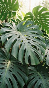 Sage Monstera Leaves