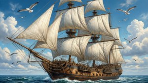 Sailing Ship in Azure