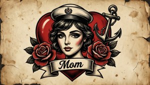 Sailor Mom Heart Tattoo