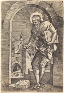 Saint Jerome Standing Under an Arch