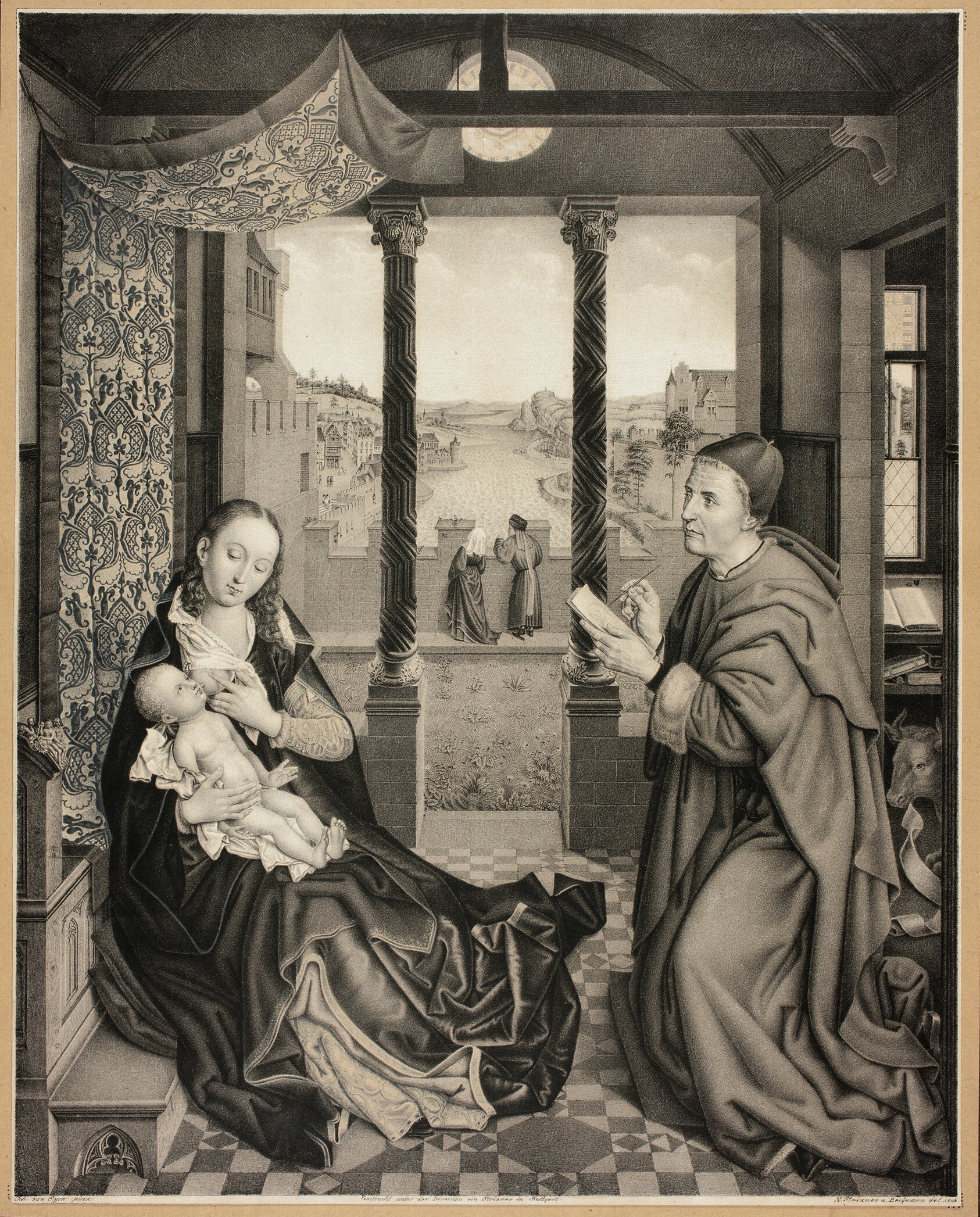 Saint Luke Painting the Madonna, from Galerie des Frères Boisserée by Johann Nepomuk Strixner