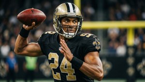 Saints Quarterback Throwing