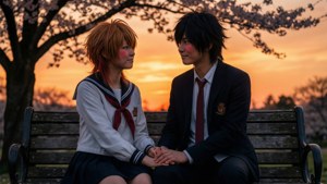 Sakura and Syaoran Sunset Romance