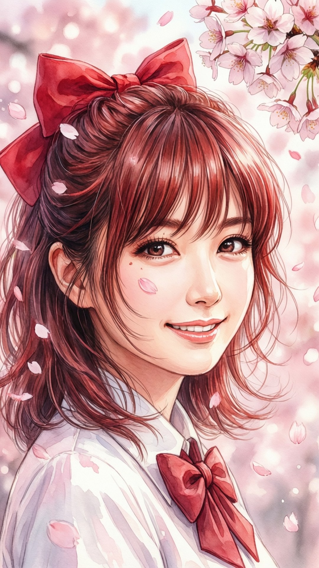 Sakura's Gentle Smile by Wallpapers.art Studio