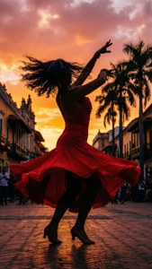 Salsa Dancer at Sunset in Cali
