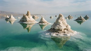 Salt Icebergs on Dead Sea