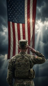 Salute Under Stormy Sky