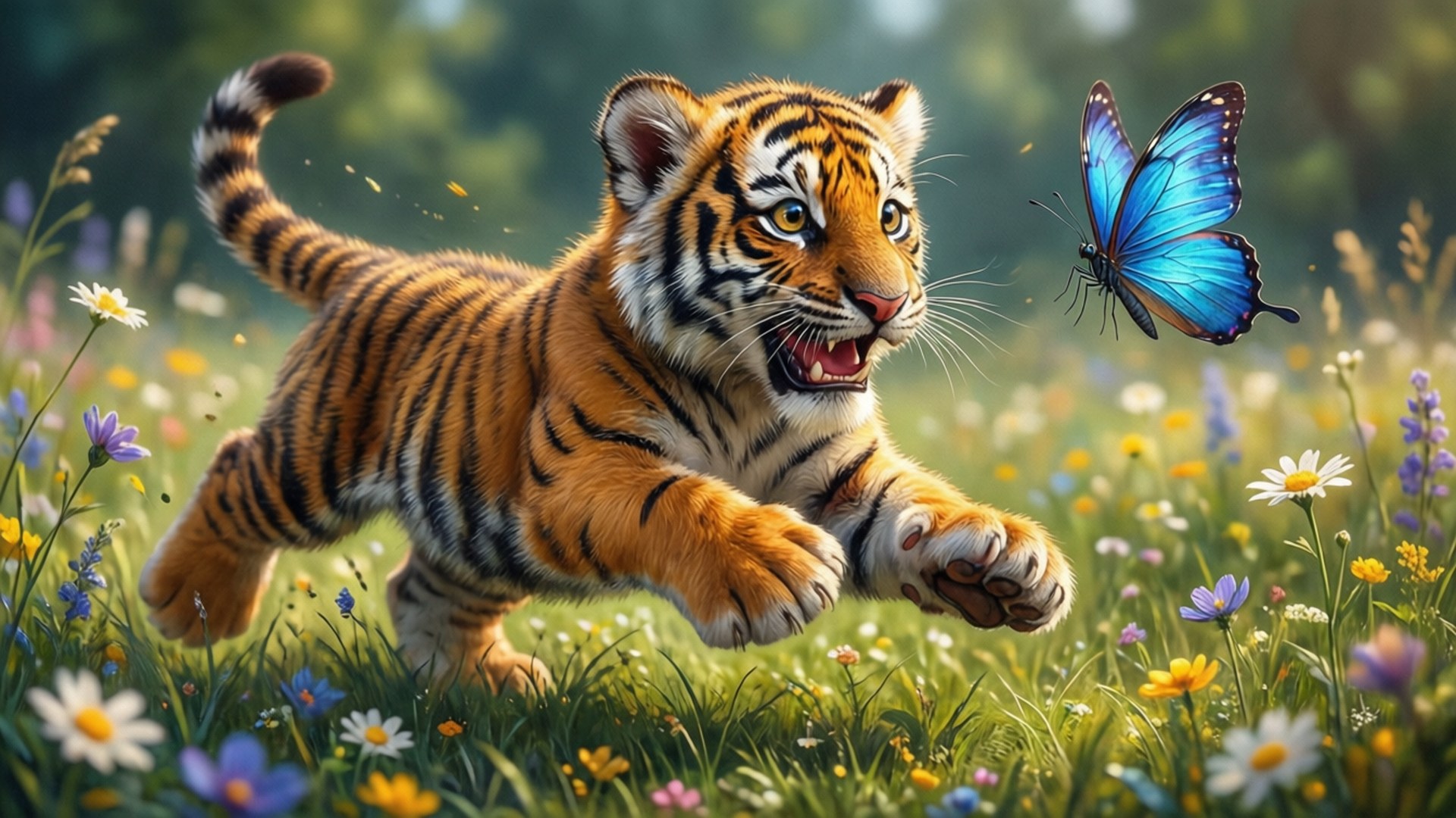 Sambo Chasing Butterflies by Wallpapers.art Studio