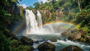 Samoa Waterfall Rainbow