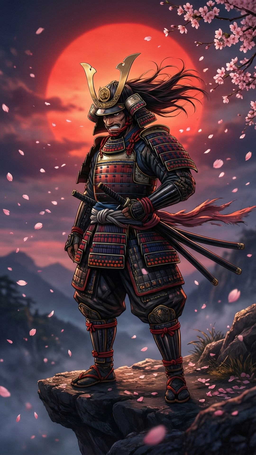 Samurai at Dusk by Wallpapers.art Studio