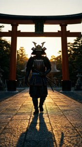 Samurai at Torii